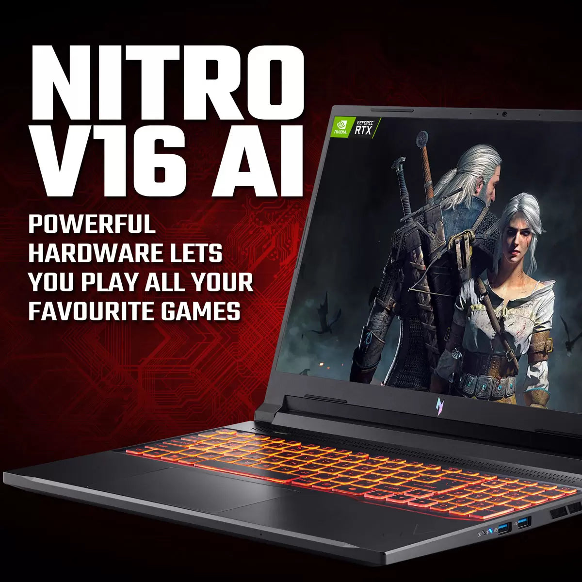 Acer Nitro V16 AI 16" Gaming Laptop | AMD Ryzen 7 260 | 16GB RAM | 512GB SSD | RTX 5060 | Windows 11