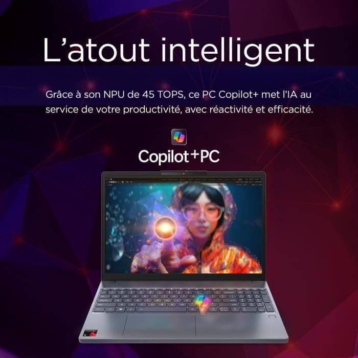 Lenovo IdeaPad Slim 3 Copilot+ PC laptop — Snapdragon X, 16GB RAM, 512GB SSD, 15.3-inch