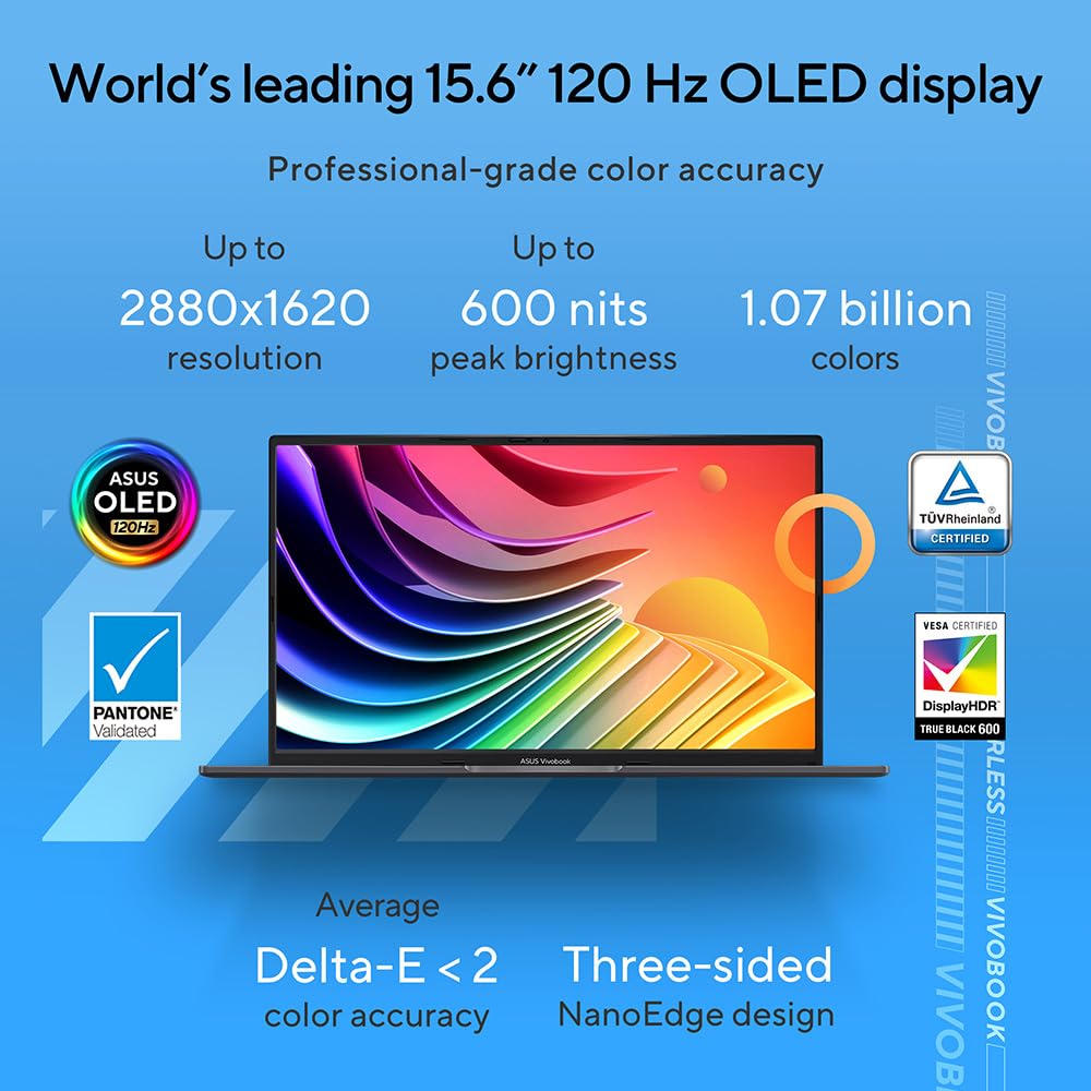 ASUS Vivobook 16 X1605VA laptop — Intel Core 5-120U, 16GB RAM, 512GB SSD, 16-inch WUXGA