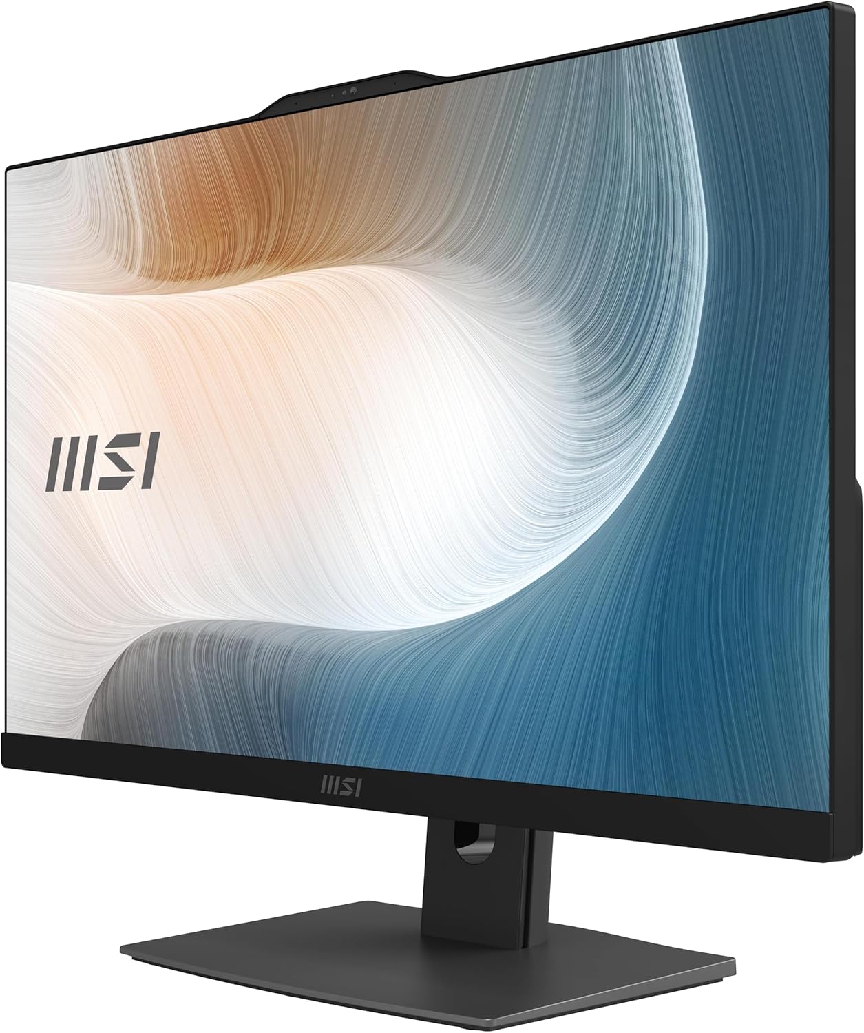 Curved monitor with MSI logo on a white background