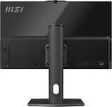 Back view of an MSI all in one PC with stand and ports on a white background